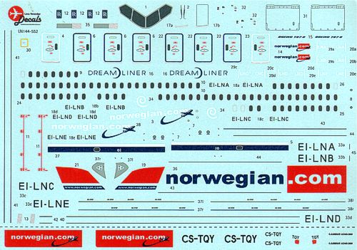 Lima November LN44557 1:144 Norwegian Boeing 787 EI-LNB 'Thor Heyerdahl'