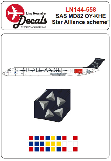 Lima November LN44558 SAS MD-82 Star Alliance Scheme 1:144