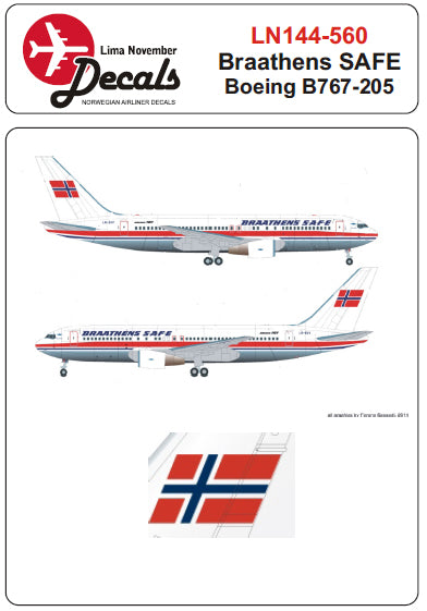 Lima November LN44560 1:144 Braathens SAFE Boeing 767-205