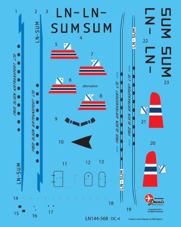 Lima November LN44568 1:144 FRED OLSEN BOTH colour scheme Douglas C-54 / DC-4