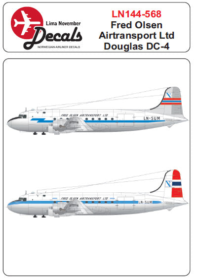 Lima November LN44568 1:144 FRED OLSEN BOTH colour scheme Douglas C-54 / DC-4