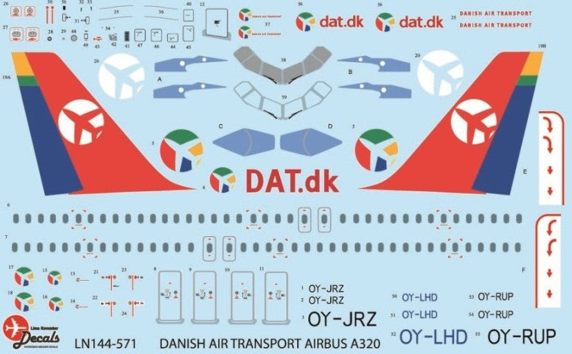 Lima November LN44571 DAT Danish Air Transport Airbus A320 1:144