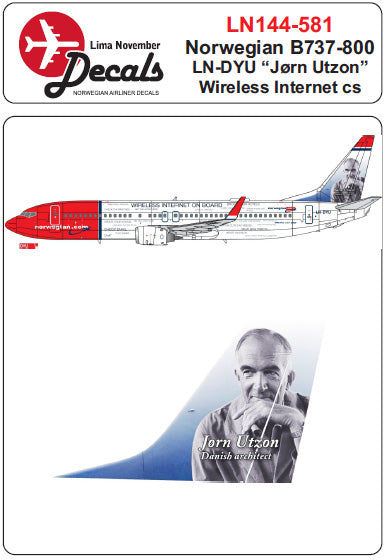 Lima November LN44581 Norwegian 737-800 Jorn Utzon Wifi 1:144