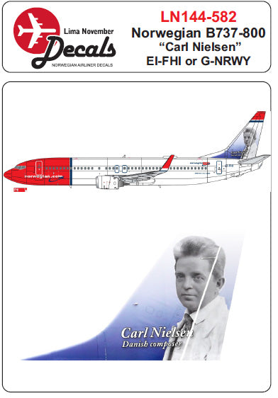 Lima November LN44582 1:144 Norwegian Boeing 737-800 EI-FHI/G-NRWY Carl Nielsen