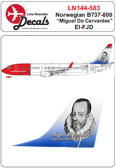 Lima November LN44583 1:144 Norwegian Boeing 737-800 EI-FJD Miguel de Cervantes