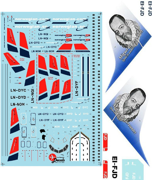 Lima November LN44583 1:144 Norwegian Boeing 737-800 EI-FJD Miguel de Cervantes