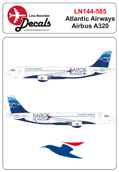 Lima November LN44585 1:144 Atlantic Airways A320 for Zvezda or Revell kit