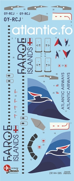 Lima November LN44585 1:144 Atlantic Airways A320 for Zvezda or Revell kit