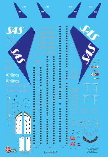 Lima November LN44587 SAS Boeing 737-600/700/800 Decals 1:144