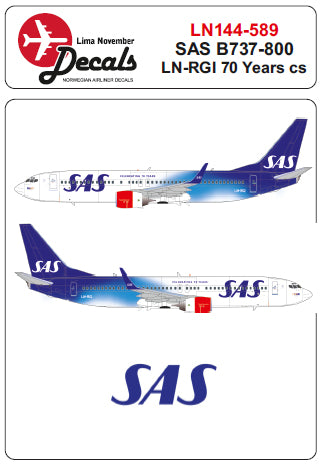 Lima November LN44589 SAS Boeing 737-800 70 Years Scheme 1:144