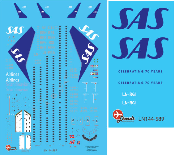 Lima November LN44589 SAS Boeing 737-800 70 Years Scheme 1:144