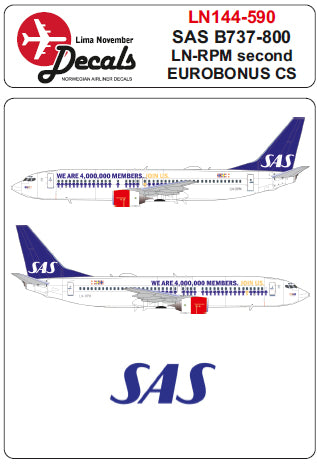 Lima November LN44590 SAS 737-800 Second Eurobonus Scheme 1:144