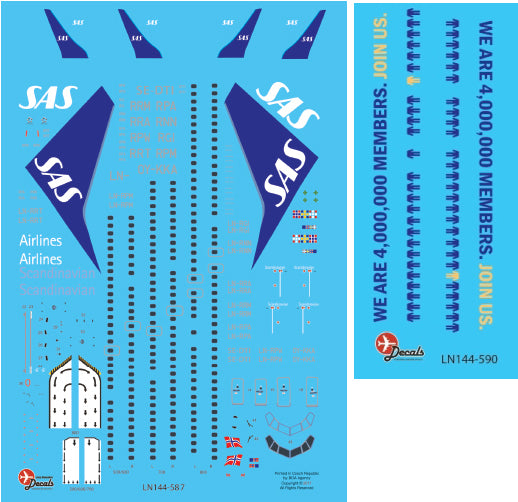 Lima November LN44590 SAS 737-800 Second Eurobonus Scheme 1:144