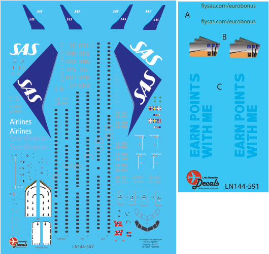 Lima November LN44591 SAS 737-800 First Eurobonus Scheme 1:144