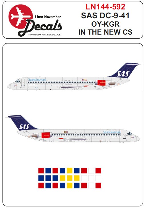 Lima November LN44592 SAS DC-9-41 Current Scheme Decals 1:144