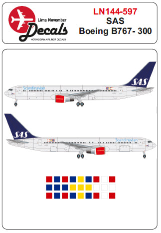 Lima November LN44597 1:144 SAS Boeing 767-300 in the new colour scheme 2018