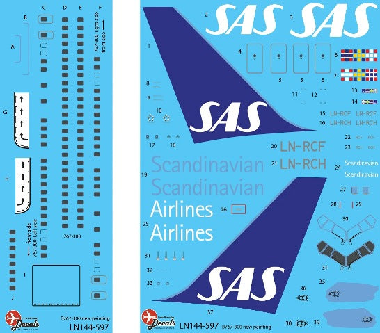 Lima November LN44597 1:144 SAS Boeing 767-300 in the new colour scheme 2018