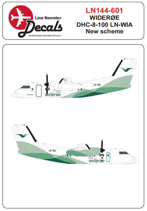 Lima November LN44601 1:144 Widerøe de Havilland Canada DHC-8-100 LN-WIA new