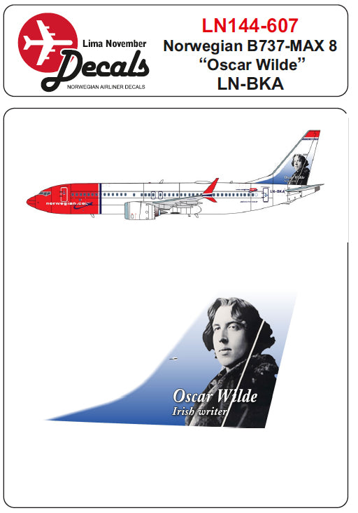 Lima November LN44607 1:144 Norwegian Boeing 737 Max 8 LN-BKA "Oscar Wilde"