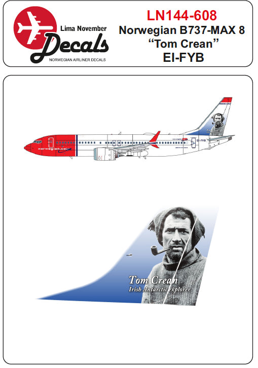 Lima November LN44608 1:144 Norwegian Boeing 737 Max 8 EI-FYB "Tom Crean"