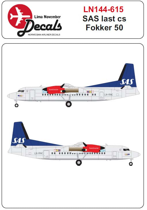 Lima November LN44615 1:144 SAS new colour scheme Fokker 50