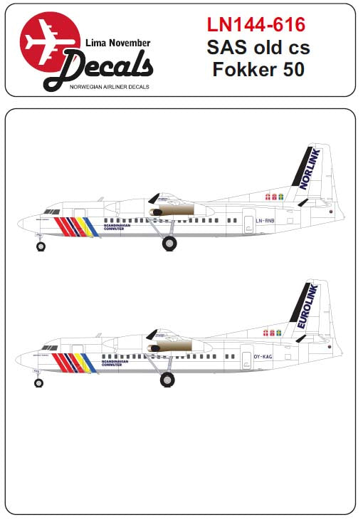 Lima November LN44616 1:144 SAS old colour scheme Fokker 50