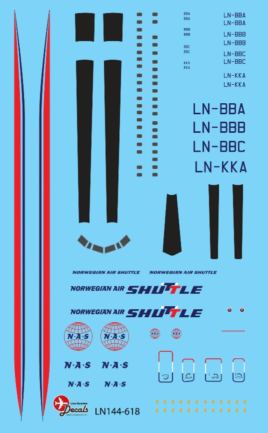 Lima November LN44618 1:144 Fokker 50 Norwegian Air Shuttle colour scheme