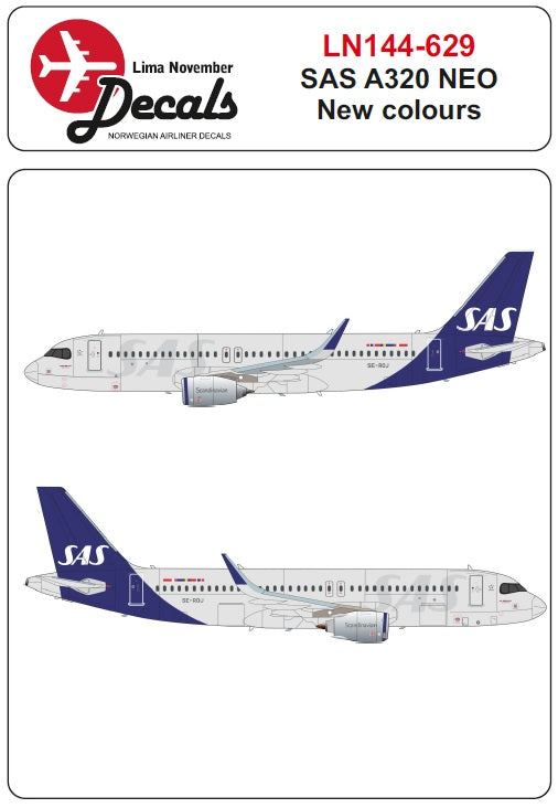 Lima November LN44629 1:144 SAS new colour scheme Airbus A320 NEO
