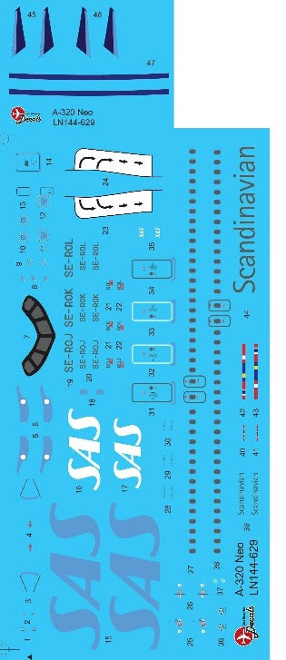 Lima November LN44629 1:144 SAS new colour scheme Airbus A320 NEO