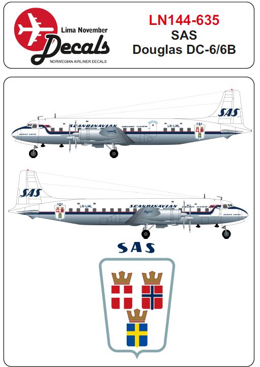 Lima November LN44635 1:144 SAS Douglas DC-6B