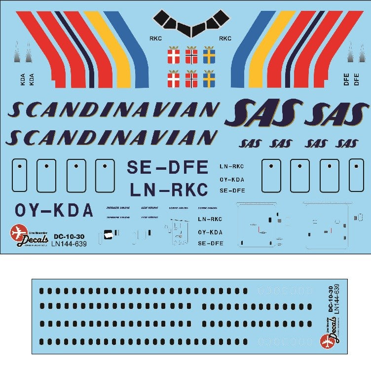 Lima November LN44639 1:144 SAS Douglas DC-10 last colours rainbow colour scheme