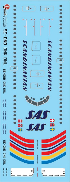 Lima November LN44640 1:144 SAS Boeing 737-500 rainbow colour scheme