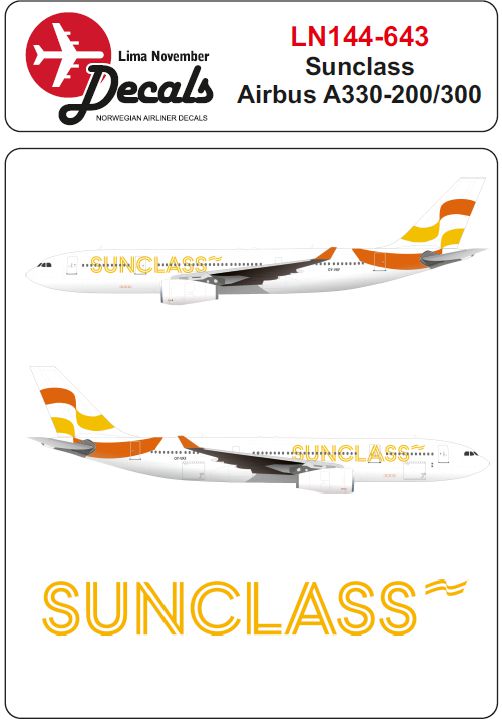 Lima November LN44643 1:144 Sunclass Airbus A330-200/300
