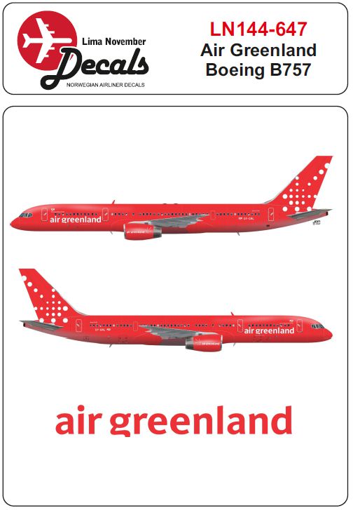 Lima November LN44647 1:144 Air Greenland Boeing 757