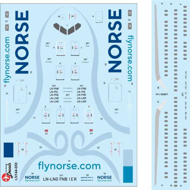 Lima November LN44650 1:144 Norse Boeing 787-900