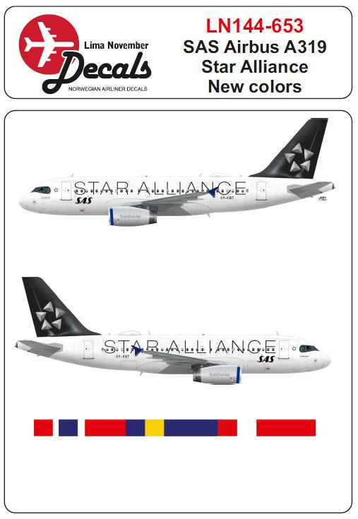 Lima November LN44653 1:144 SAS Airbus A319 new Star Alliance scheme