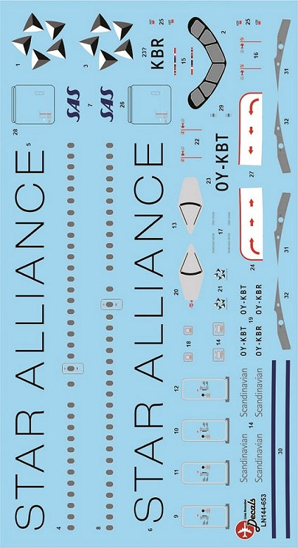 Lima November LN44653 1:144 SAS Airbus A319 new Star Alliance scheme