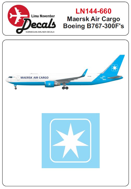 Lima November LN44660 1:144 Maersk Cargo Boeing 767-300F