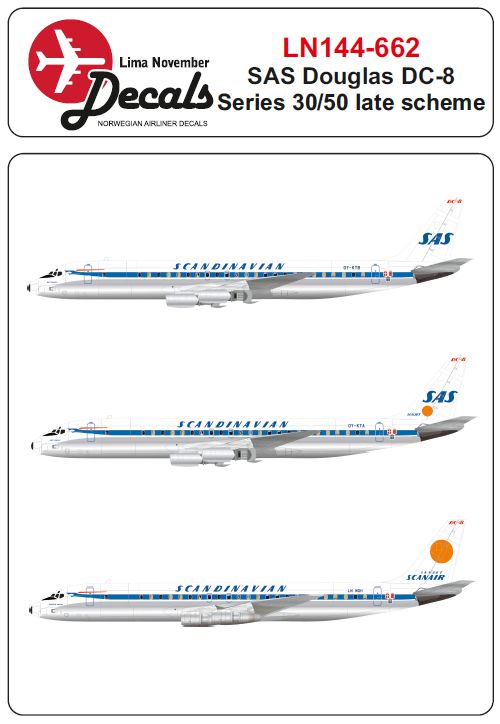 Lima November LN44662 1:144 SAS DC-8-33/DC-8-53 late colour scheme