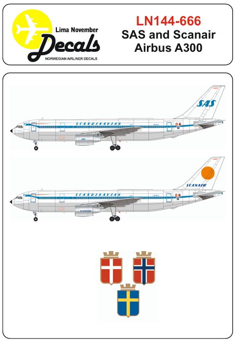 Lima November LN44666 1:144 SAS Airbus A300 in the first colour scheme