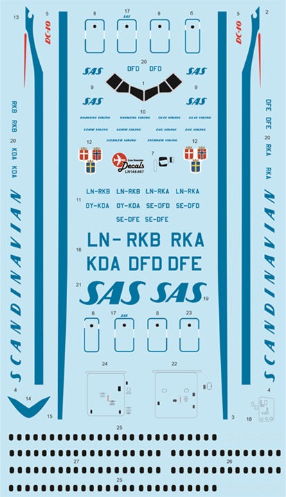 Lima November LN44667 1:144 SAS Douglas DC-10 in the first colour scheme