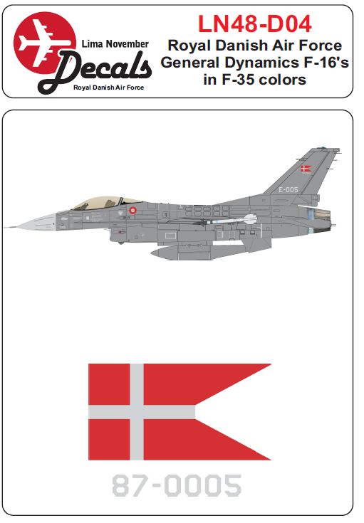 Lima November LN48-D04 1:48 Royal Danish Air Force F-16 in the new F-35 scheme
