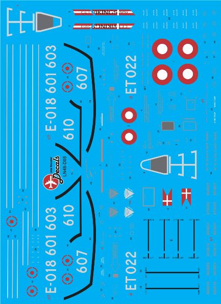 Lima November LN48-D05 Danish F-16 2002-2021 Scheme Decals 1:48