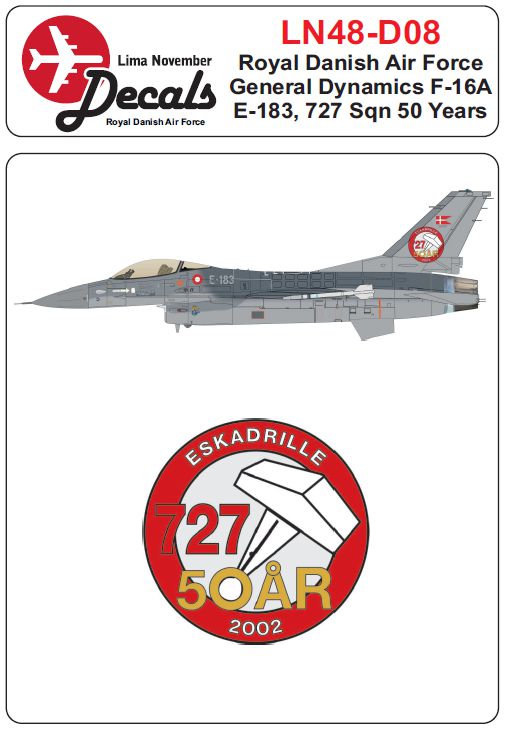 Lima November LN48-D08 Danish F-16A 727 Sqn 50 Years 1:48