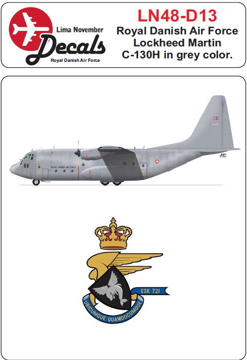 Lima November LN48-D13 Danish C-130H Hercules Grey Scheme 1:48