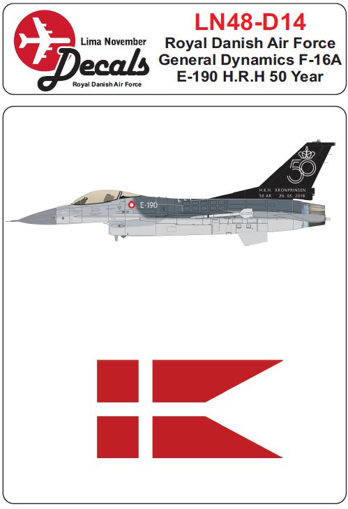 Lima November LN48-D14 Danish F-16A E-190 H.K.H Decals 1:48