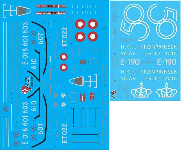 Lima November LN48-D14 Danish F-16A E-190 H.K.H Decals 1:48