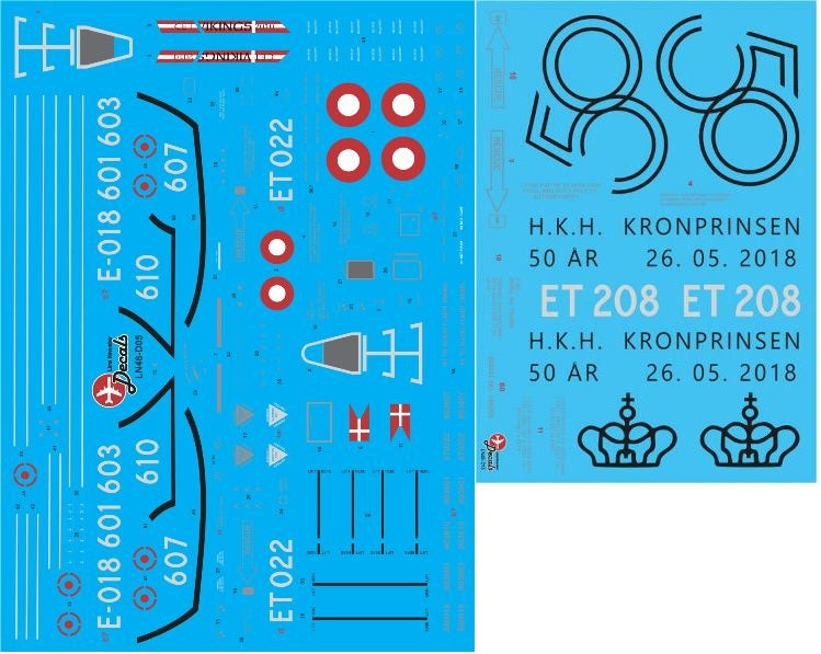Lima November LN48-D15 Danish F-16B ET208 H.K.H Decals 1:48