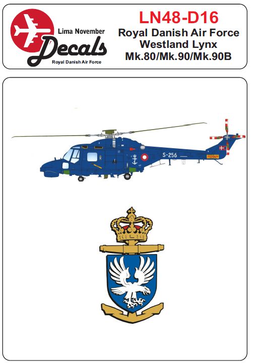 Lima November LN48-D16 1:48 RDAF/Royal Danish Air Force Navy Lynx
