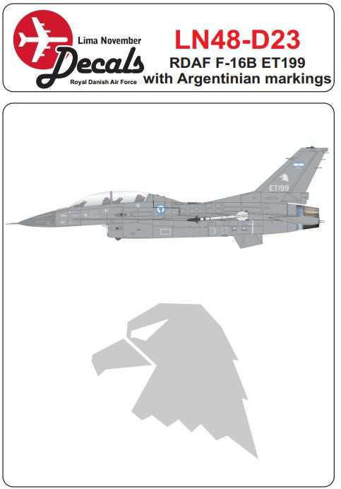 Lima November LN48-D23 Danish F-16B ET199 Argentinian Marks 1:48